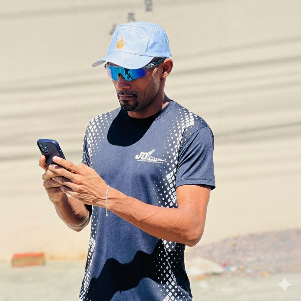 Joílson usando o aplicativo de assessoria Jo5Mil